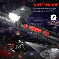 USB Rechargeable LED Bike Headlight & Taillight Set