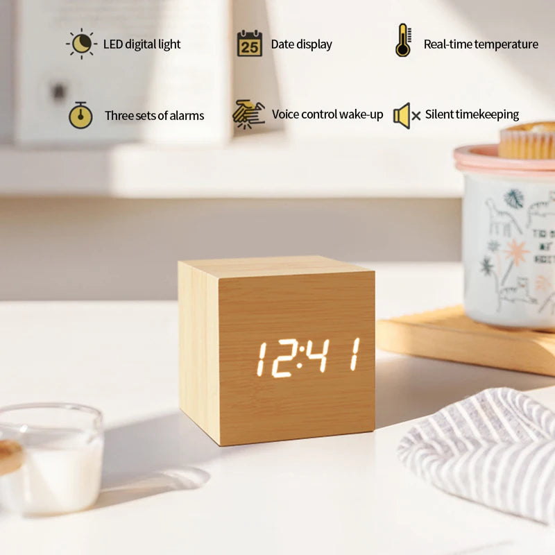 LED Wooden Alarm Clock Deal #70