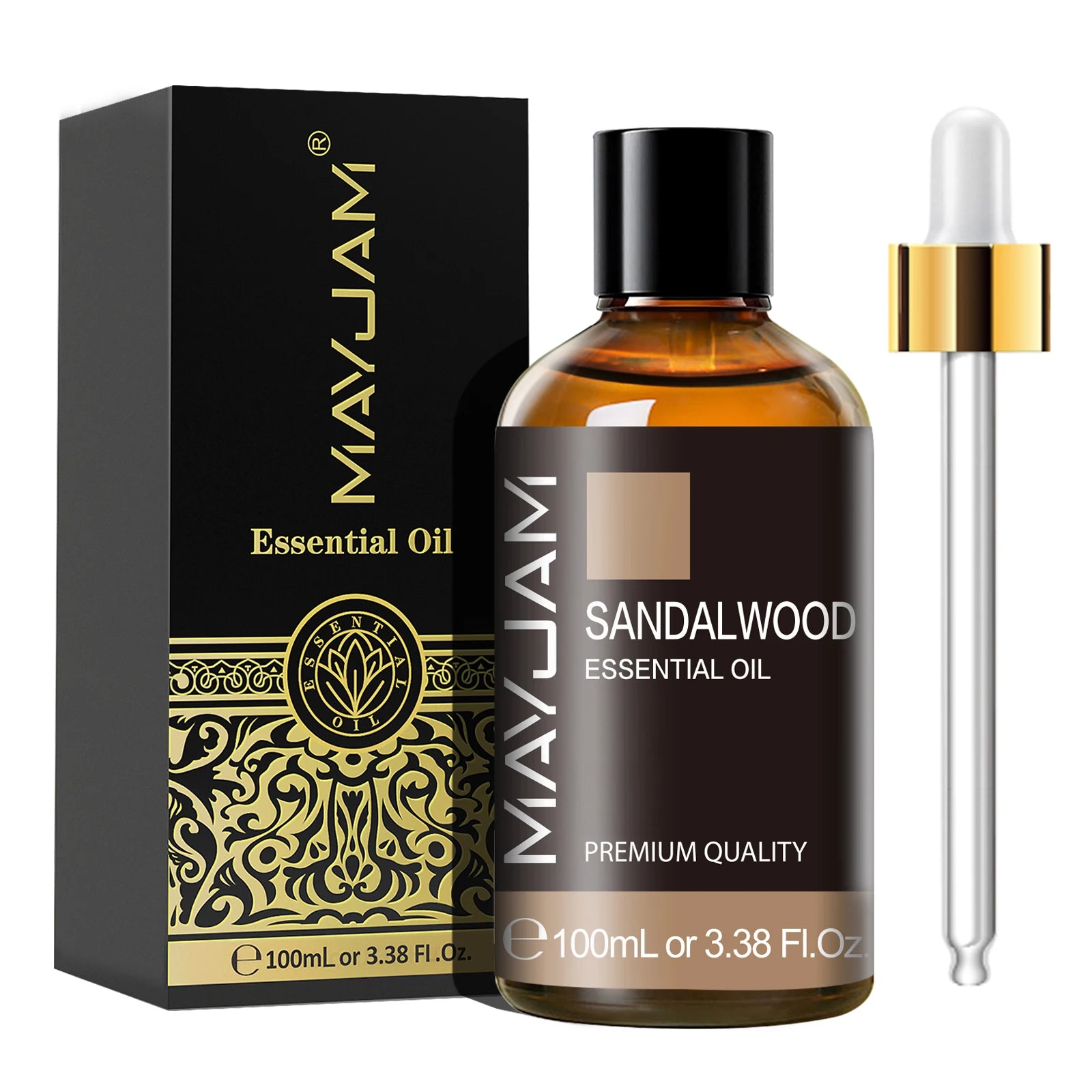 MAYJAM 100ml Essential Oil with Dropper (Sandalwood, Lavender, Eucalyptus, Vanilla)