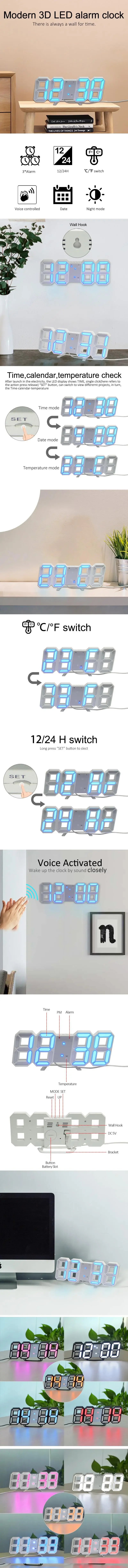 3D LED Digital Clock