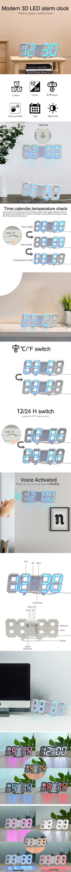 3D LED Digital Clock