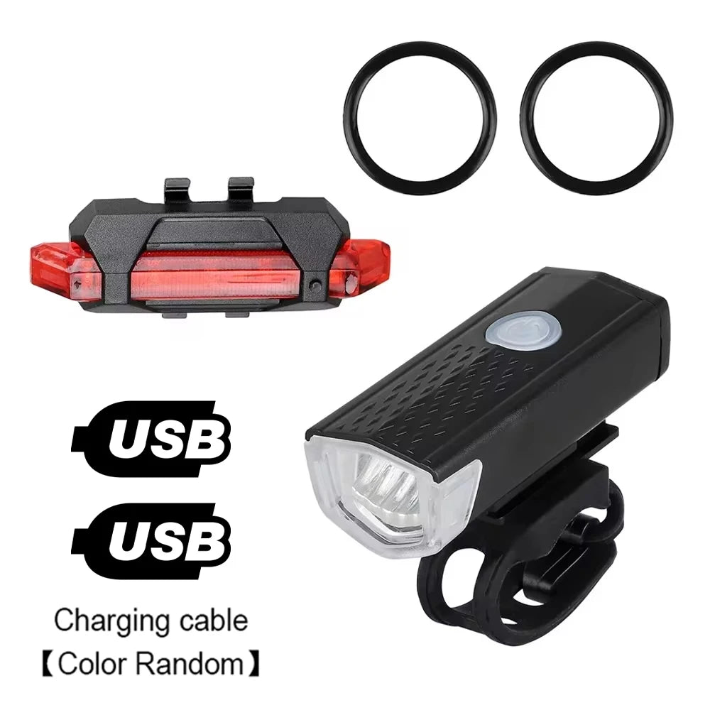 USB Rechargeable LED Bike Headlight & Taillight Set