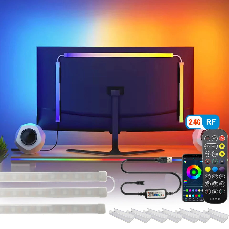 RGBIC LED Monitor Backlight, USB + App & Music Sync (24–34")