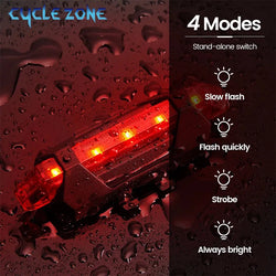 USB Rechargeable LED Bike Headlight & Taillight Set