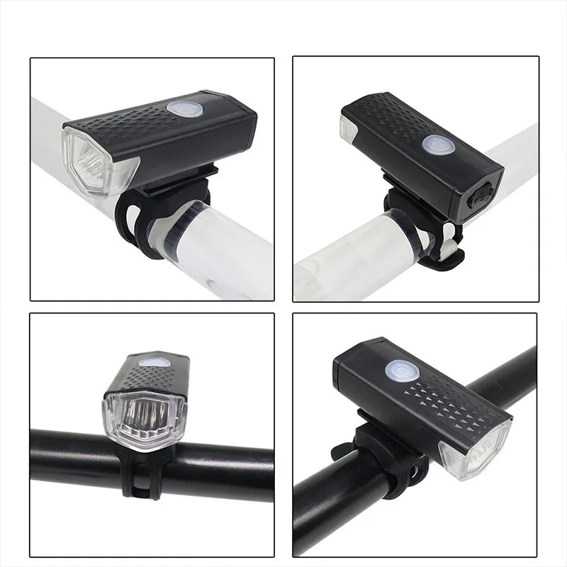 USB Rechargeable LED Bike Headlight & Taillight Set